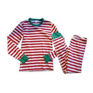 Hanna Andersson pajamas womens Small Long John Christmas striped